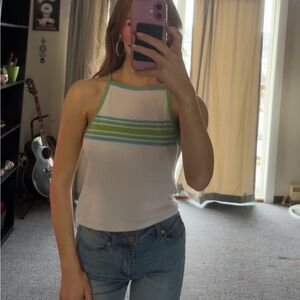 Basics Striped Tank Top - White, Blue, Green